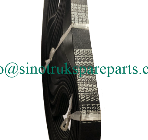 ສາຍແອວເຄື່ອງປັບອາກາດ sinotruk howo ສາຍແອວພັດລົມ 6PK1020 WG1500130017