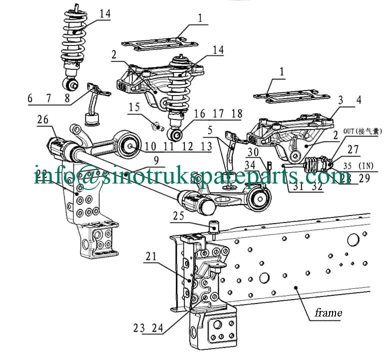 SINOTRUK HOWO A7 CAB FRONT SUSPENSION OF CAB