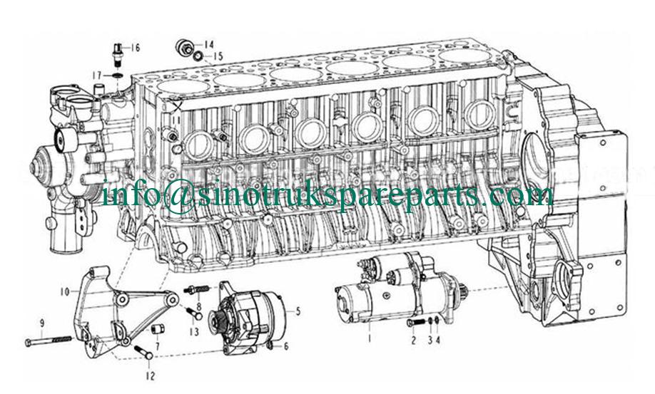 SINOTRUK D12 ENGINE PARTS ELECTRIC SYSTEM, D12 EURO-II ENGINE