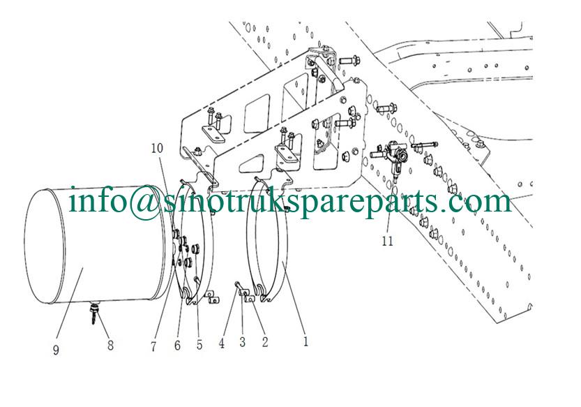 SINOTRUK PARTS SOBRE O RESERVOIR AR 30L AL WG9700360005 -SINOTRUK PARTES