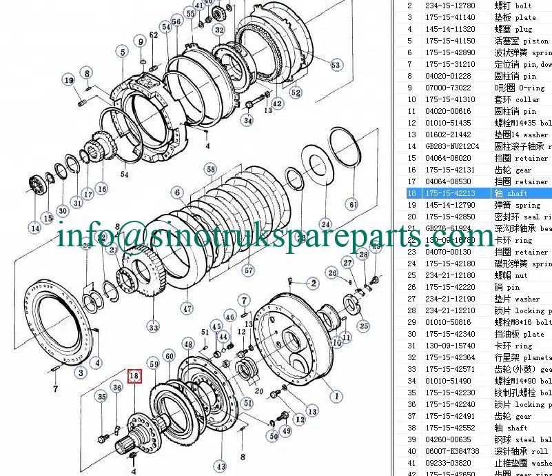 bagian transmisi buldoser shantui poros SD32 175-15-42213
