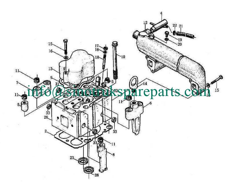 WD615, EURO II ENGINE SPARE PARTS CATALOG CYLINDER HEAD