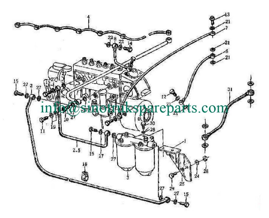WD615, EURO II ENGINE SPARE PARTS CATALOG  FUEL PIPE