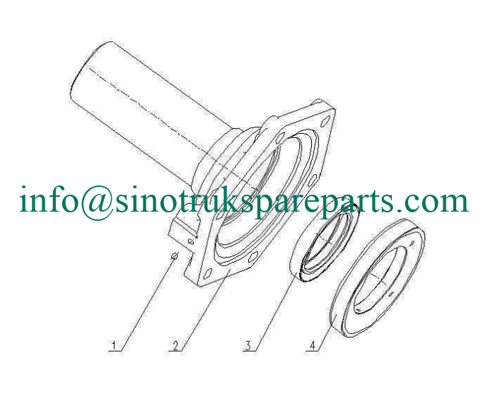 SINOTRUK SPARE PARTS CATALOG INPUT SHAFT CAP AND OIL RING HW19710