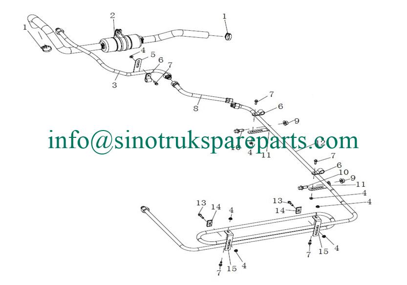 SINOTRUK SPARE PARTS CATALOG LG9700362364  expansion chamber 