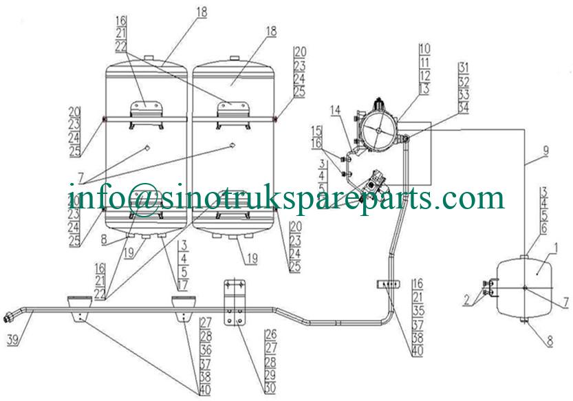 KATALOG SPARE PARTS SINOTRUK empat bagian katup sirkuit