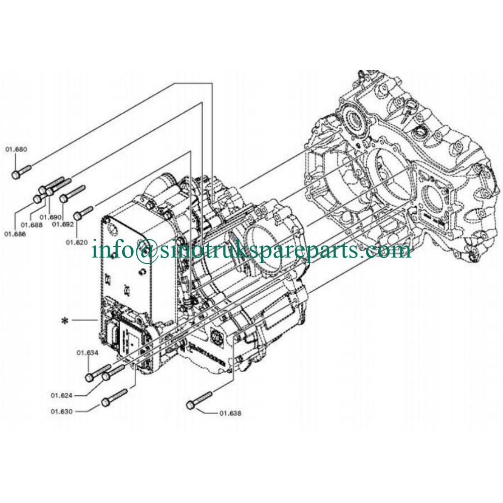 ZF16S2231TO 1356 080 042 Hộp số WG9725220377  1325.168.011 CLUTCH RELEASE DEVICE