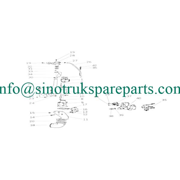 bộ phận động cơ sinotruk 202V09701-0049 Inch ren vít xuyên suốt thân khớp