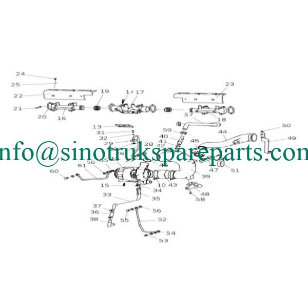 bộ phận động cơ sinotruk AZ124611000005 Ống dẫn nước làm mát tăng áp