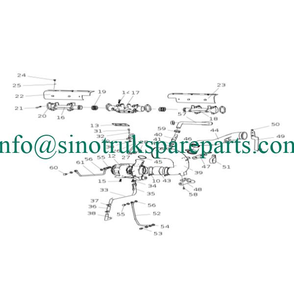 bộ phận động cơ sinotruk ống VG1034110001