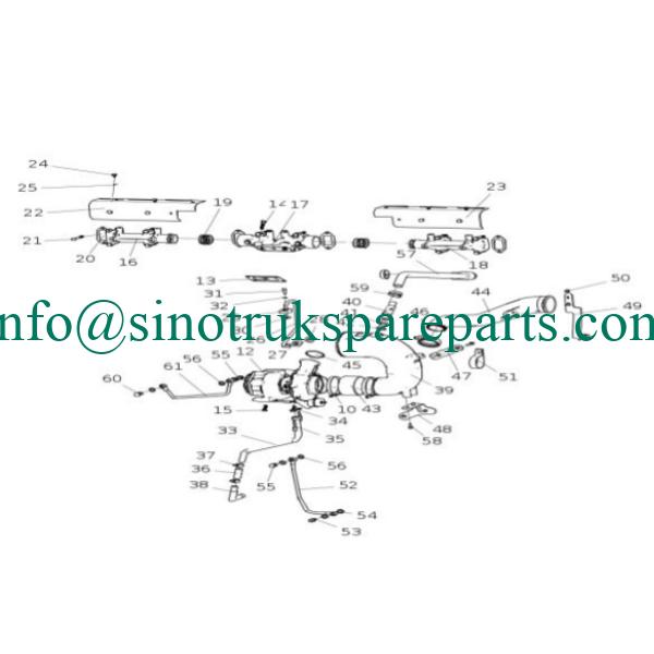 peças de motor sinotruk tubo VG1238110036