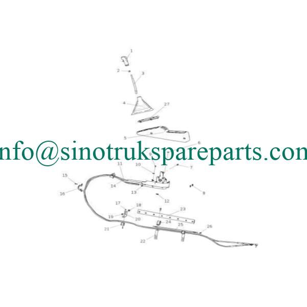 bộ phận hộp số sinotruk WG9700240080 Logo cảnh báo chuyển số thấp ở mức cao